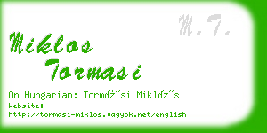 miklos tormasi business card